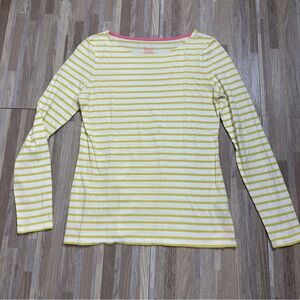 Boden Yellow Striped Women's 💯 Cotton Top, Size 6